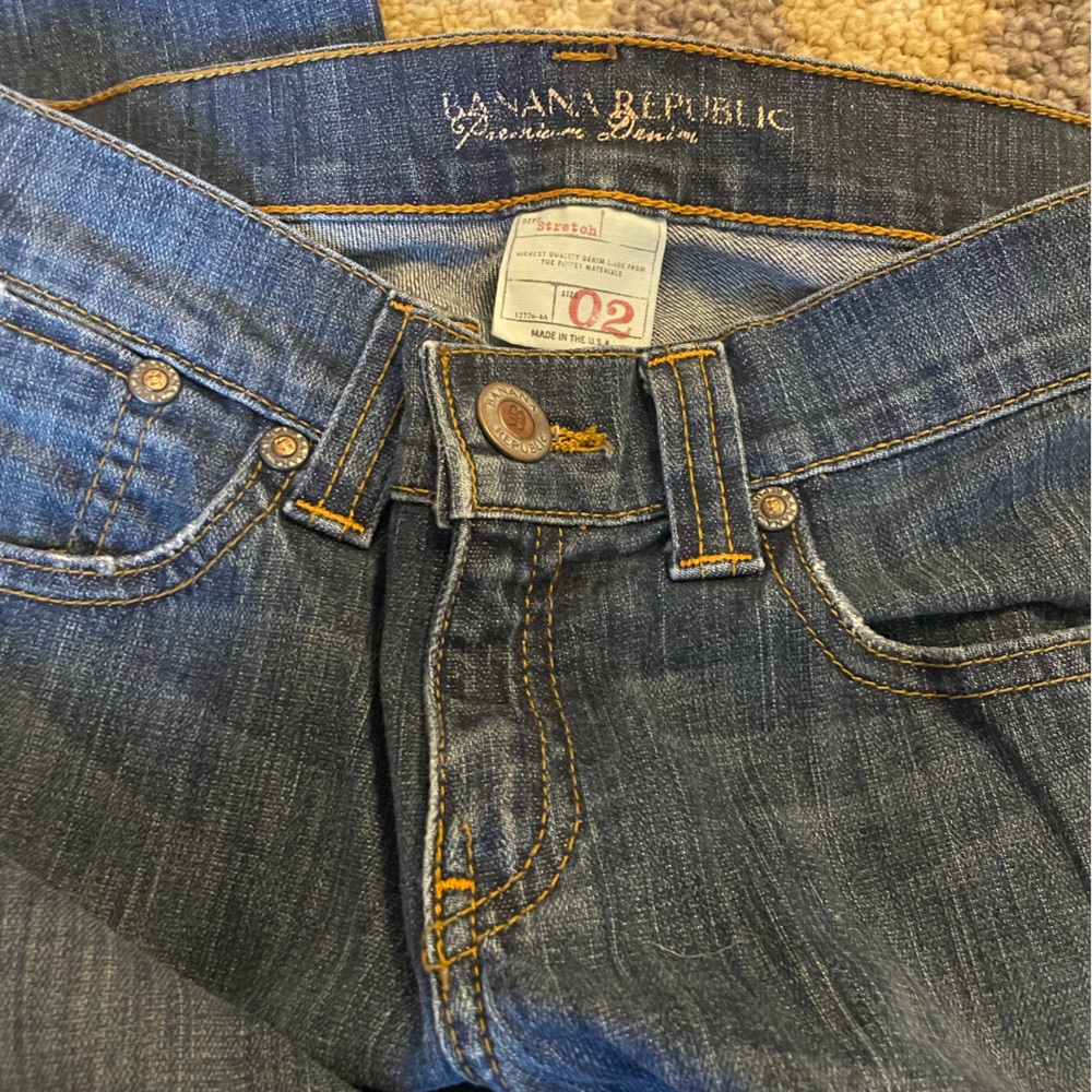 Banana Republic Stretch Straight Leg Blue Jeans - Picture 3 of 3